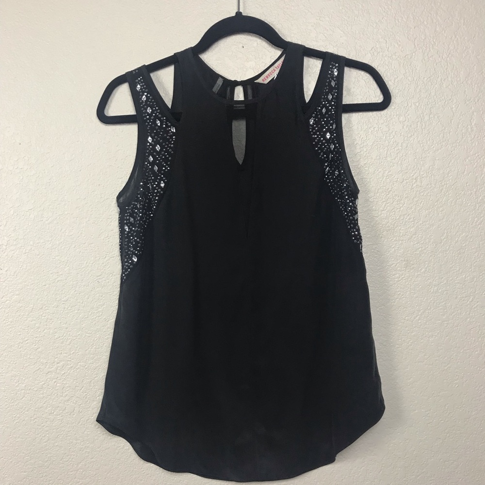 Rebecca Taylor black over the shoulder blouse